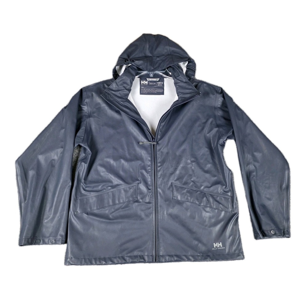 Helly Hansen Jacket Youth 14 Blue Helly Tech Protection Hooded Waterproof Rain